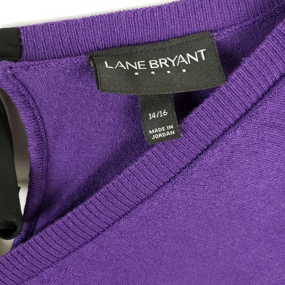 Lane Bryant Purple V Neck Pullover Sweater 14/16 - Picture 6 of 7